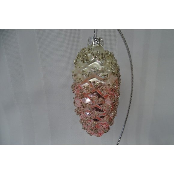 5 Assorted Glass Ornaments Pinecone Birds Snomwan - Picture 2 of 4